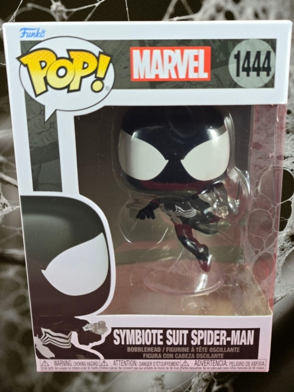 Funko Pop! Marvel: Symbiote Suit Spider-Man # 1444 (Nib) With Pop Protector